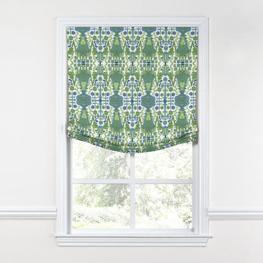 Relaxed Roman Shade in Ikat Believe It - Kelly
