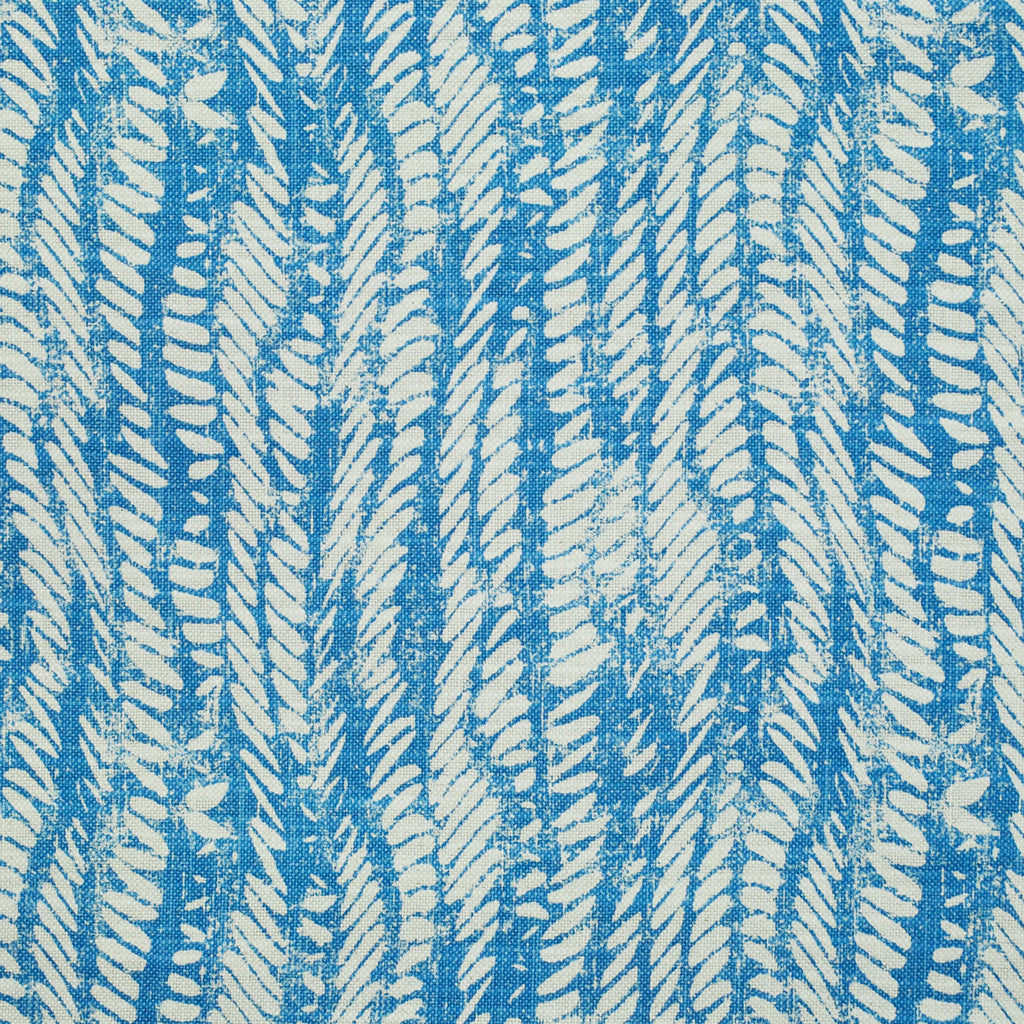 Ruffle Bedskirt in Rope Walk - Persian Blue
