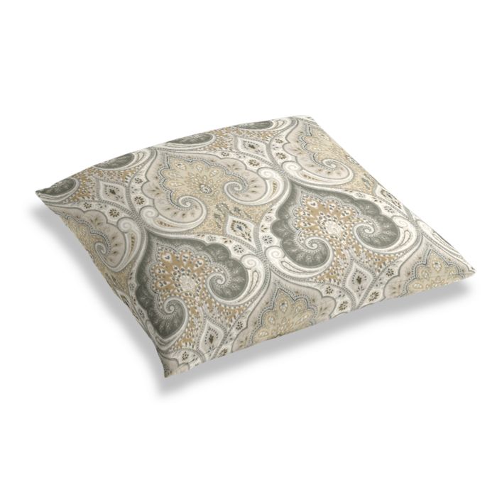 Simple Floor Pillow in Latika - Limestone