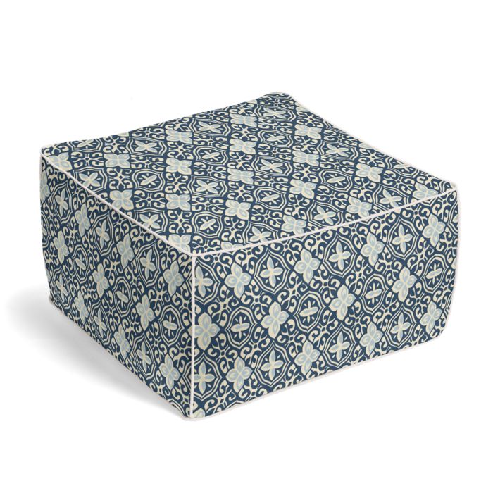 Square Pouf in Less Is Moorish - Blueberry