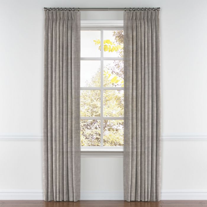 Pinch Pleat Drapery in Linen Sheer - Cinder