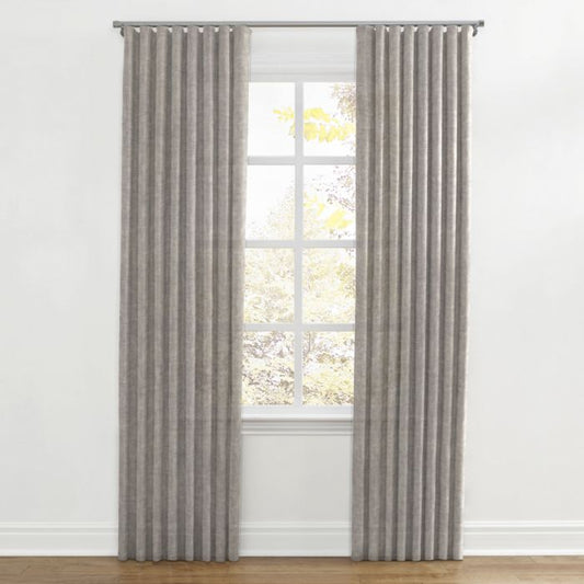 Ripplefold Drapery in Linen Sheer - Cinder