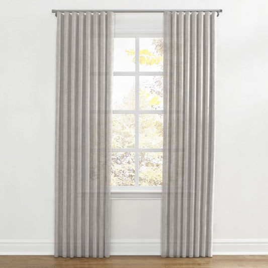 Ripplefold Drapery in Linen Sheer - Dim Gray