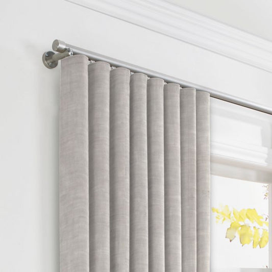 Ripplefold Drapery in Linen Sheer - Dim Gray