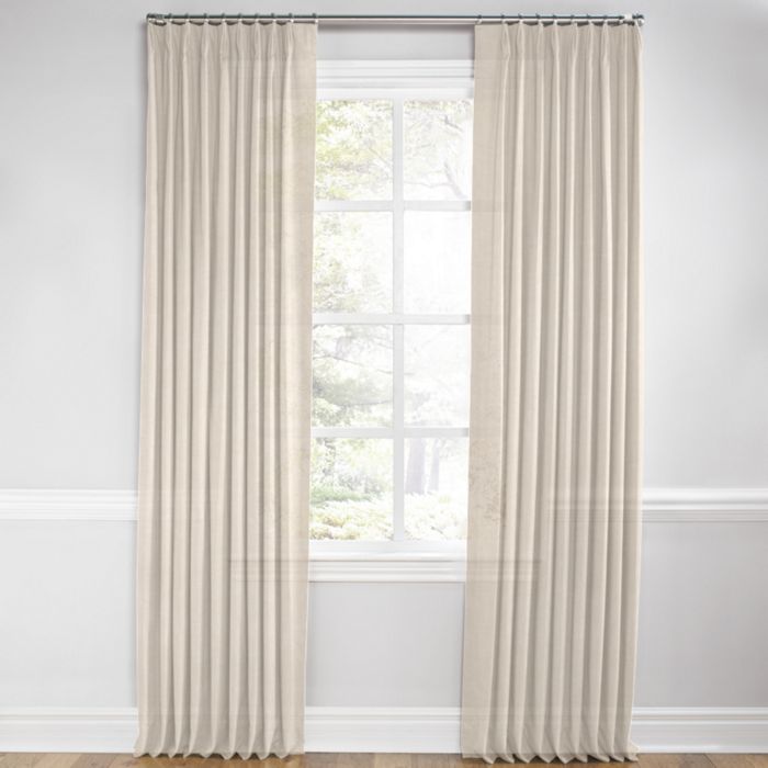 Euro Pleat Drapery in Linen Sheer - Ecru