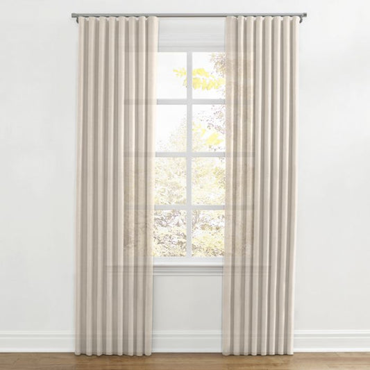 Ripplefold Drapery in Linen Sheer - Ecru