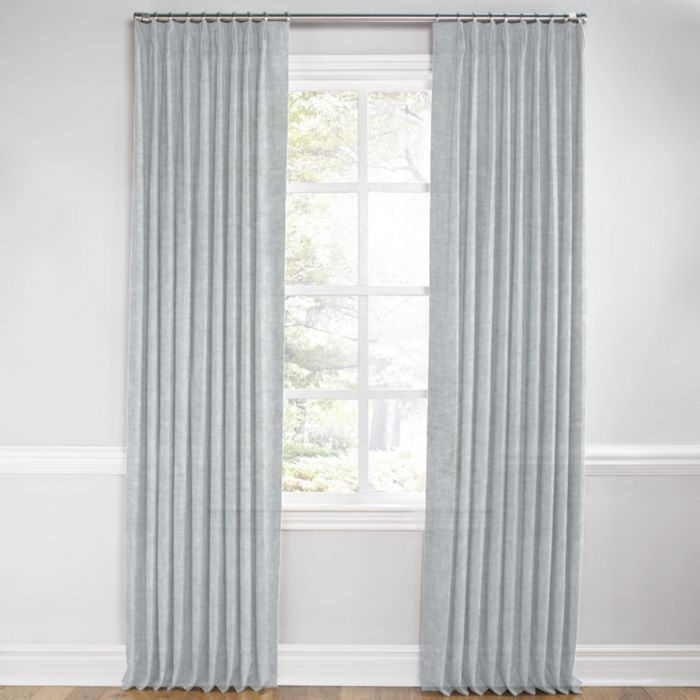 Euro Pleat Drapery in Linen Sheer - Limestone Gray