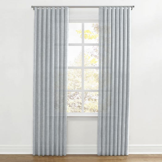 Ripplefold Drapery in Linen Sheer - Limestone Gray
