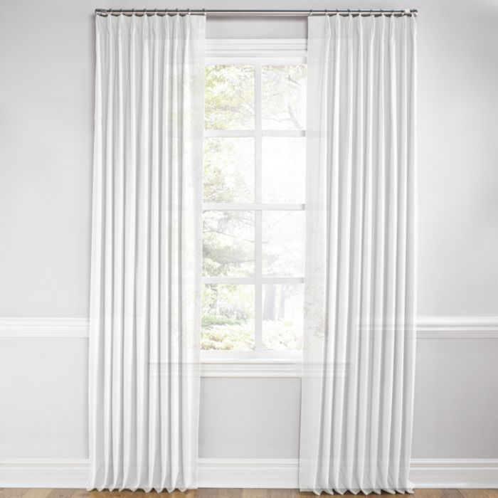 Euro Pleat Drapery in Linen Sheer - Optic White