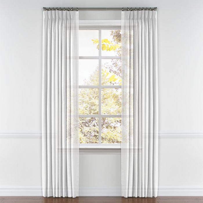 Pinch Pleat Drapery in Linen Sheer - Optic White