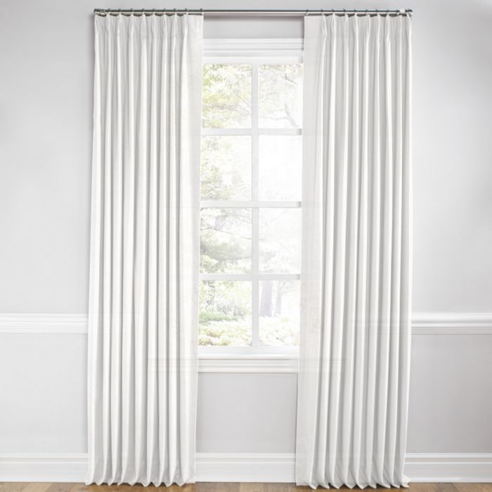 Euro Pleat Drapery in Linen Sheer - White