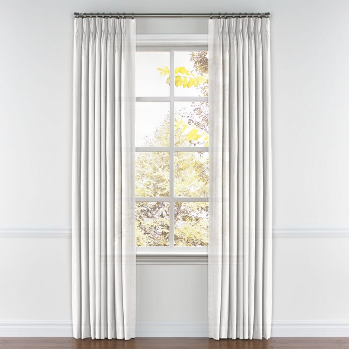 Pinch Pleat Drapery in Linen Sheer - White