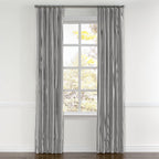 Convertible Drapery in Little White Line - Black