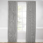 Euro Pleat Drapery in Little White Line - Black
