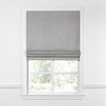 Flat Roman Shade in Little White Line - Black