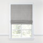 Flat Roman Shade in Little White Line - Black