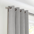 Grommet Drapery in Little White Line - Black