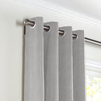 Grommet Drapery in Little White Line - Black