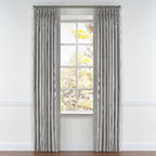 Pinch Pleat Drapery in Little White Line - Black