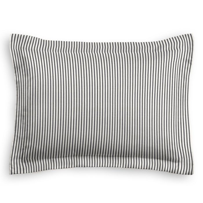 Pillow Sham in Little White Line - Black