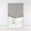 Relaxed Roman Shade in Little White Line - Black