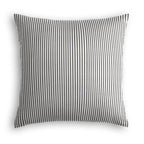 Throw Pillow in Little White Line - Black