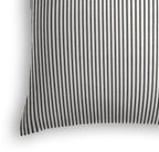 Throw Pillow in Little White Line - Black