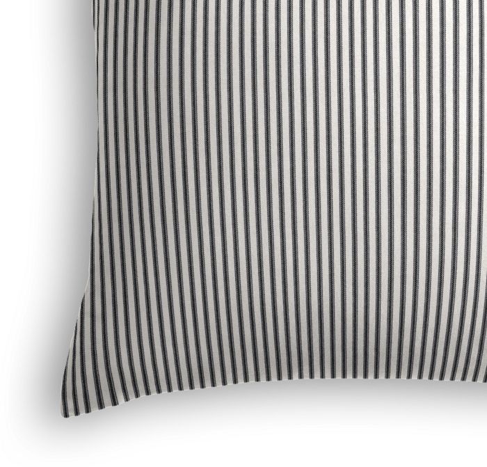 Throw Pillow in Little White Line - Black