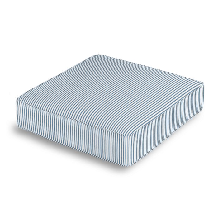 Box Floor Pillow in Little White Line - Blueberry