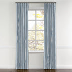 Convertible Drapery in Little White Line - Blueberry
