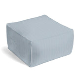 Square Pouf in Little White Line - Blueberry