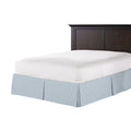Tailored Bedskirt in Little White Line - Blueberry