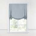 Tulip Roman Shade in Little White Line - Blueberry