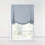 Tulip Roman Shade in Little White Line - Blueberry
