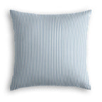 Throw Pillow in Little White Line - Blueberry