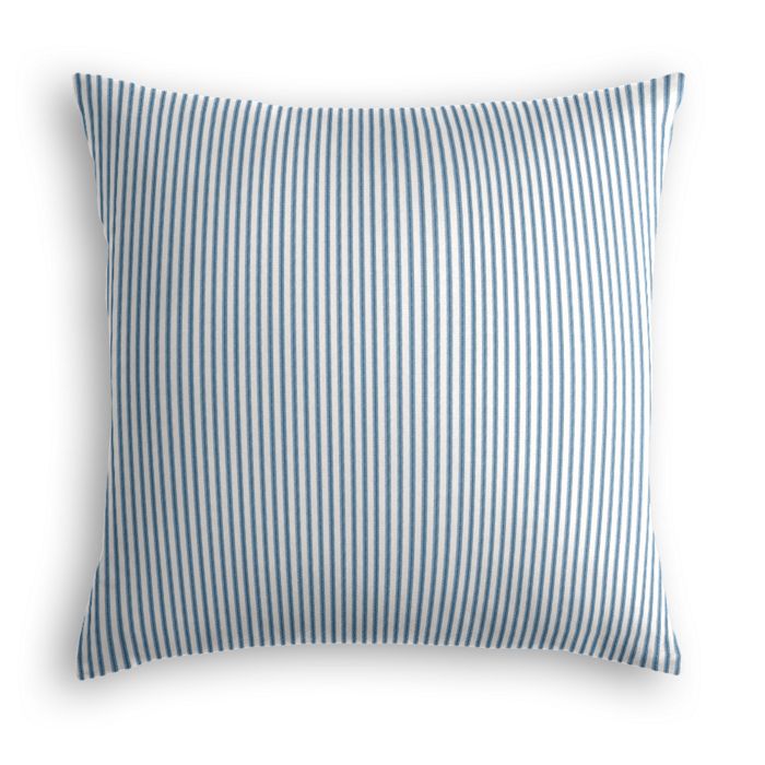 Throw Pillow in Little White Line - Blueberry
