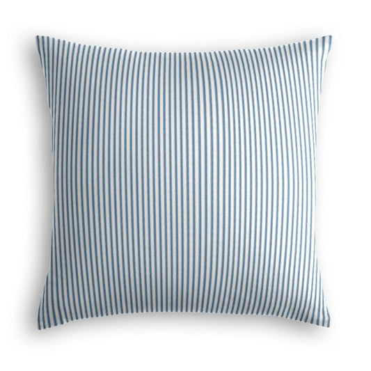 Throw Pillow in Little White Line - Blueberry