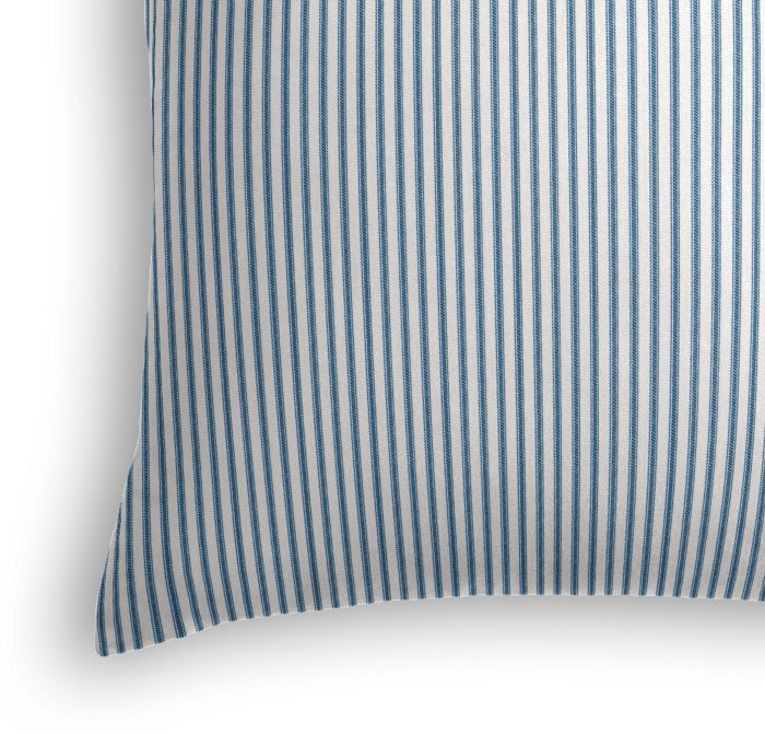 Throw Pillow in Little White Line - Blueberry