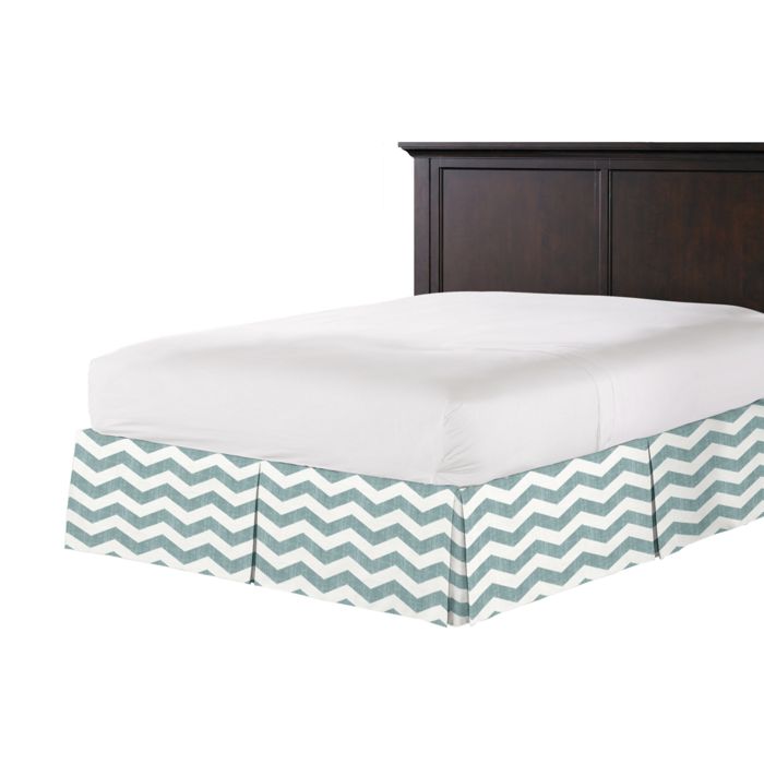Tailored Bedskirt in Live Wire - Aqua Tint