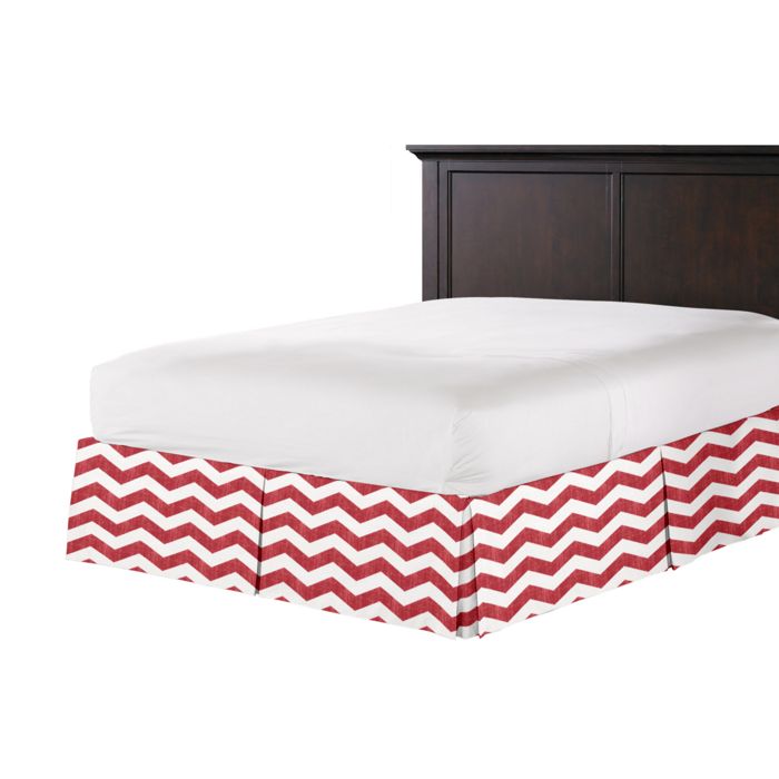 Tailored Bedskirt in Live Wire - Crimson