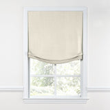 Relaxed Roman Shade in Lush Linen - Antique White