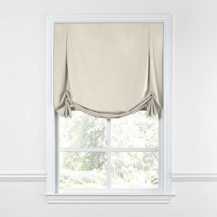 Tulip Roman Shade in Lush Linen - Antique White