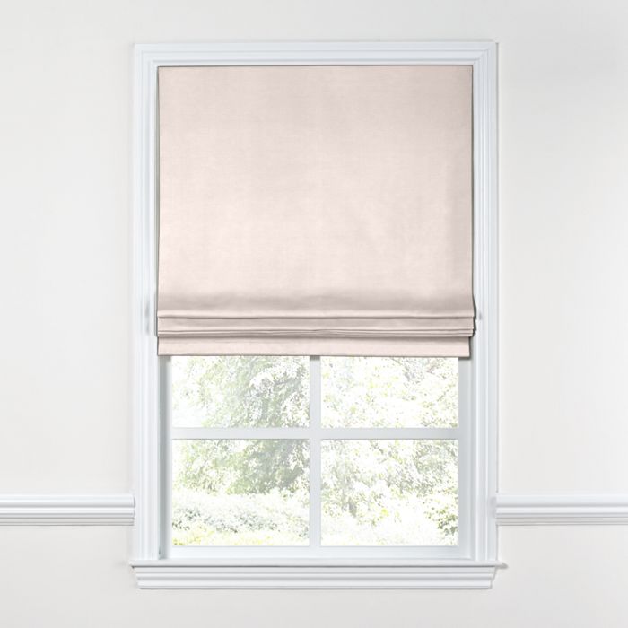 Flat Roman Shade in Lush Linen - Cameo