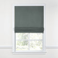 Flat Roman Shade in Lush Linen - Charcoal