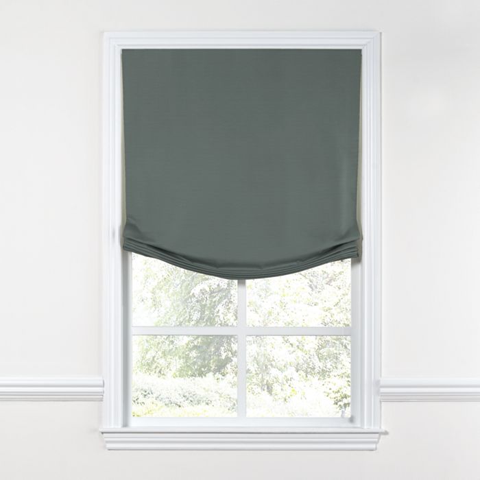 Relaxed Roman Shade in Lush Linen - Charcoal