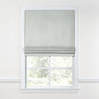 Flat Roman Shade in Lush Linen - Fog