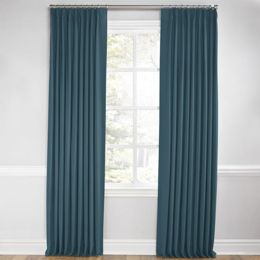 Euro Pleat Drapery in Lush Linen - Midnight