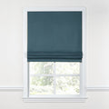 Flat Roman Shade in Lush Linen - Midnight