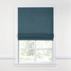 Flat Roman Shade in Lush Linen - Midnight