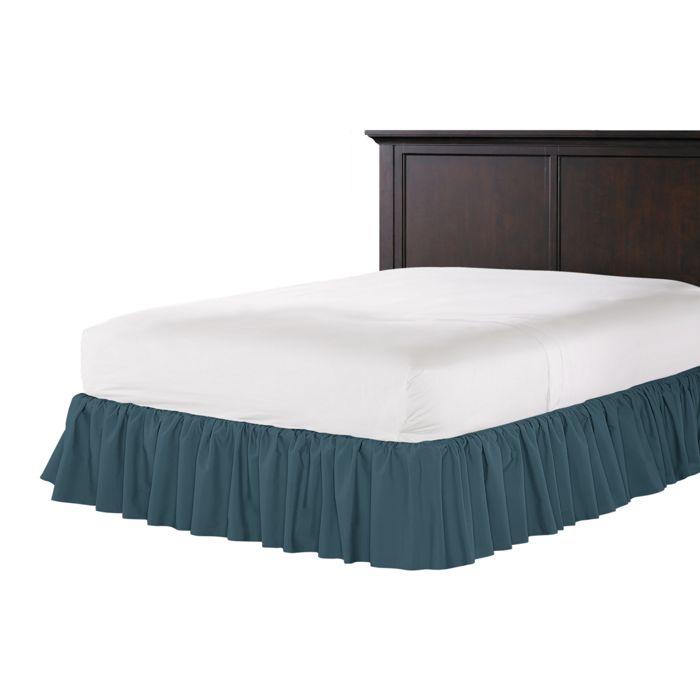 Ruffle Bedskirt in Lush Linen - Midnight